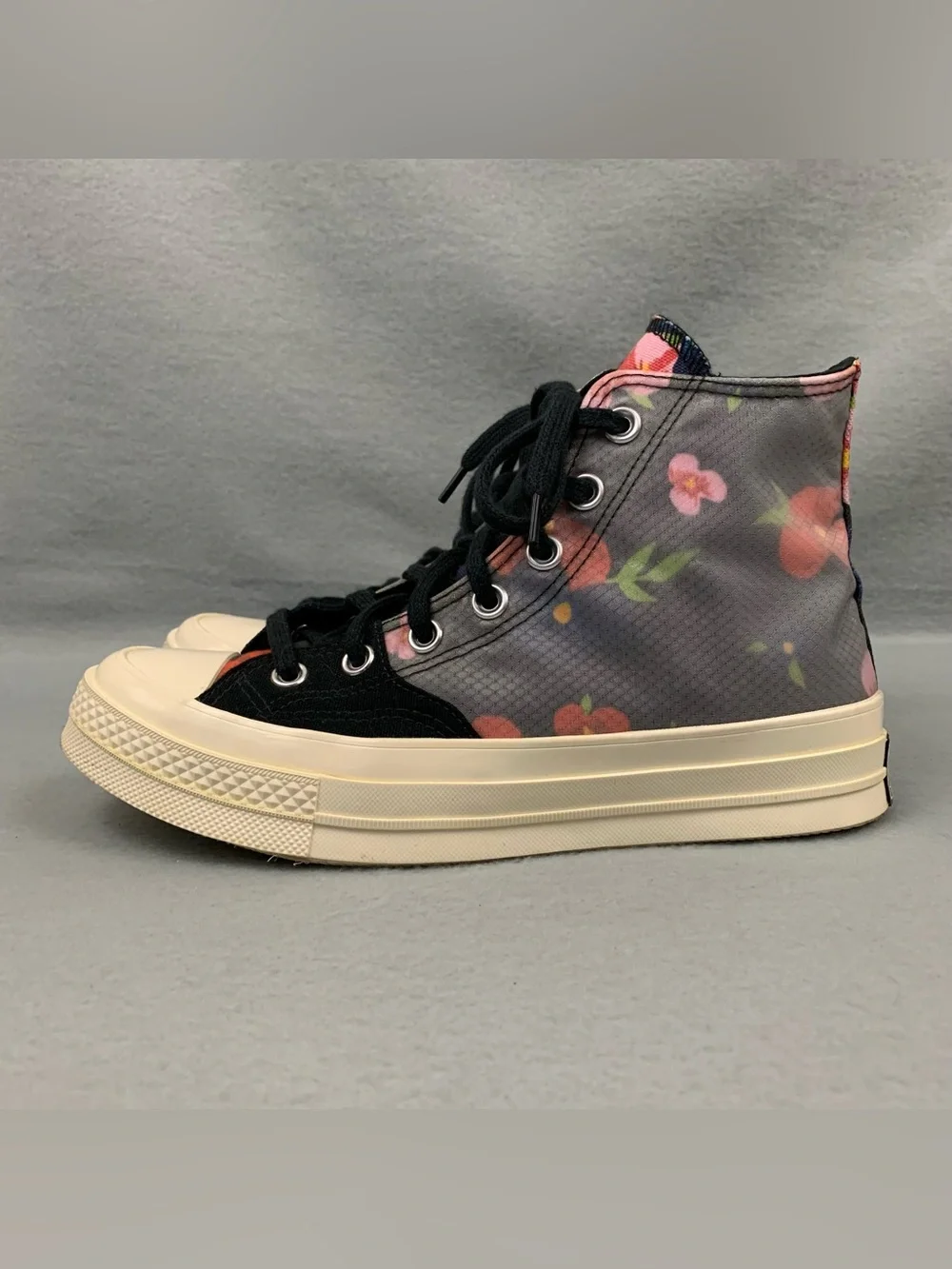 Converse Shoes Womens 8 Black Floral Chuck 70 Hi Top Sneaker Lace Up All Star